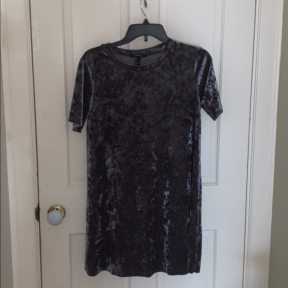 Grey velvet dress